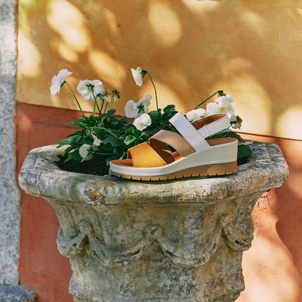 Mustard wedge sandals hotsell