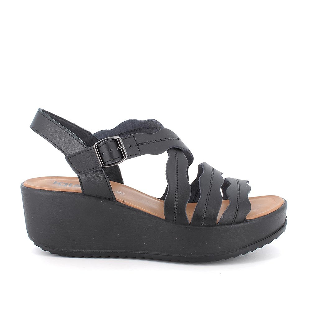 Sandalo con zeppa nero store