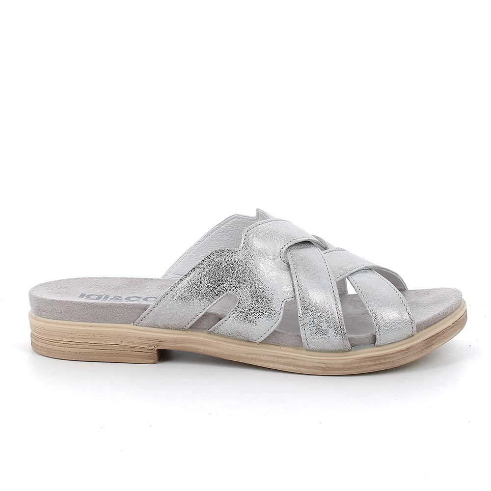 Sandali in pelle da donna argento