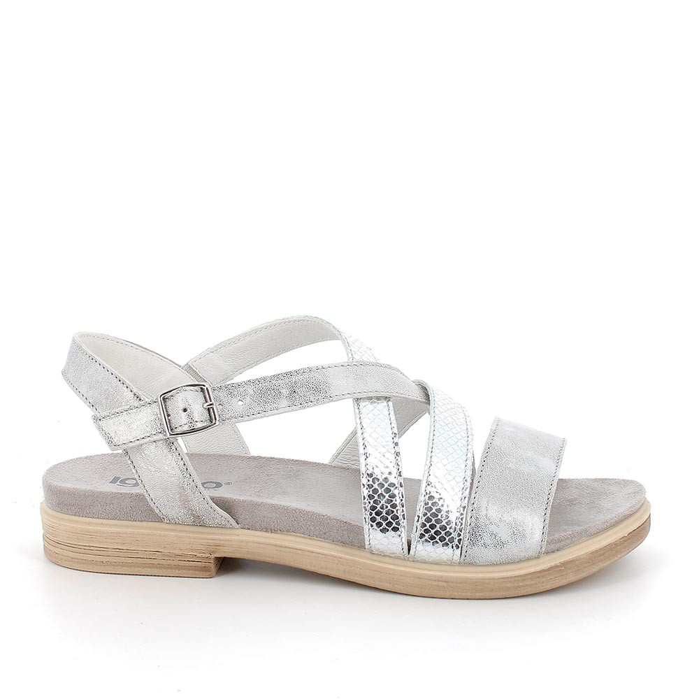 Sandali in pelle da donna argento