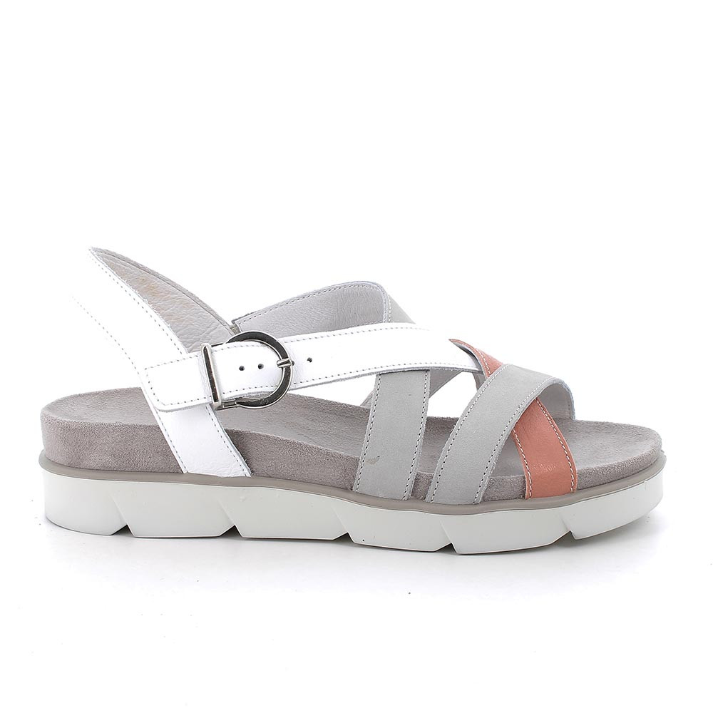 Sandali in pelle da donna bianco-perla