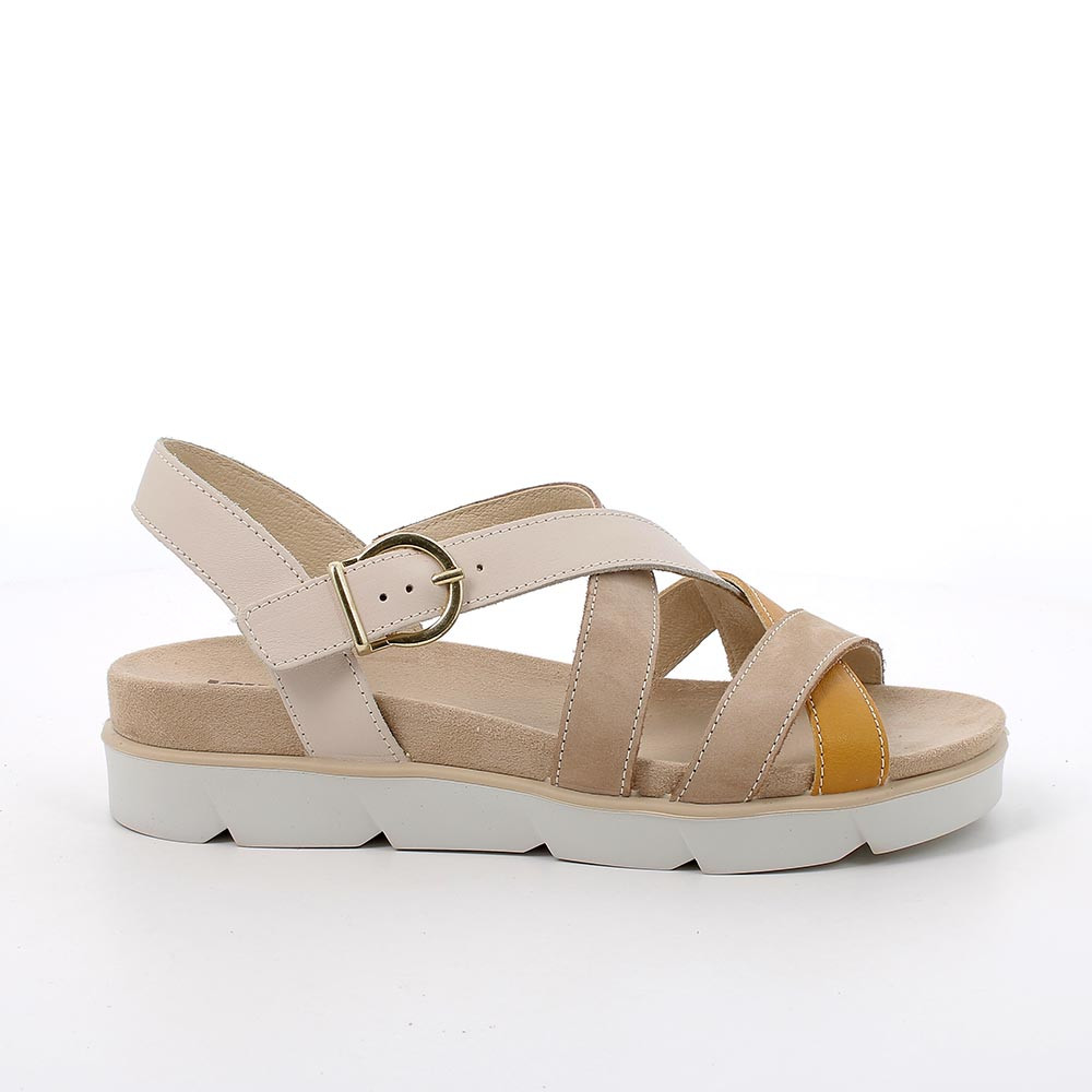 Sandali in pelle da donna écru-beige