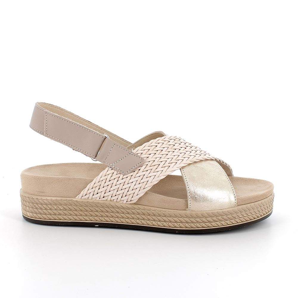 Sandali in pelle da donna sabbia