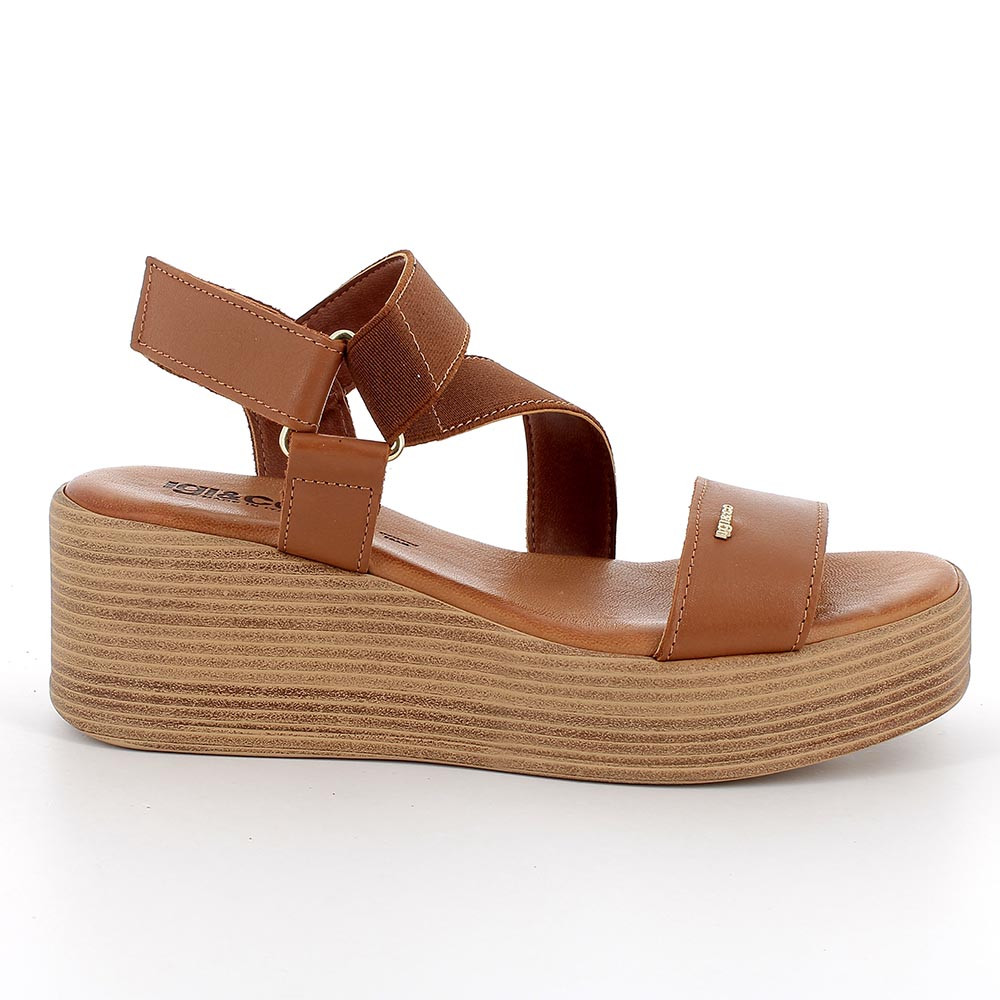 Sandali con zeppa in cuoio on sale