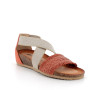 sandal in leather  woman   orange sandal in leather  woman   orange
