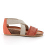 sandal in leather  woman   orange sandal in leather  woman   orange