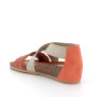 sandal in leather  woman   orange sandal in leather  woman   orange