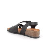 sandal in leather  woman   black sandal in leather  woman   black