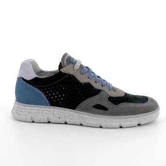Sneaker pour homme bleu et gris avec lacets Sneaker pour homme bleu et gris avec lacets