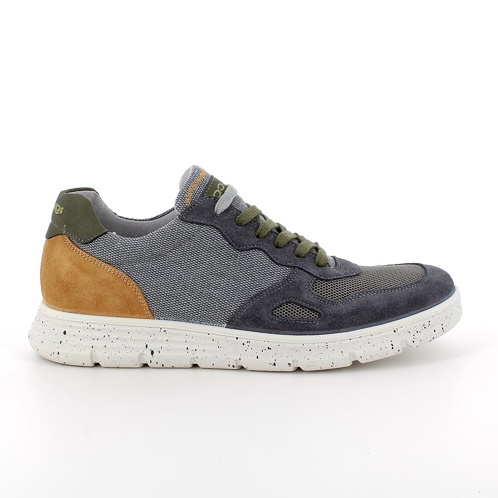 Sneakers da uomo grigio e verde con lacci, Taglia 40 - IgieCo