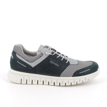 Sneaker pour homme bleu et gris avec lacets Sneaker pour homme bleu et gris avec lacets