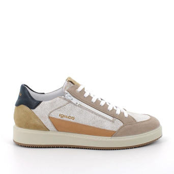 Sneakers for men beige and white with zip Sneakers for men beige and white with zip