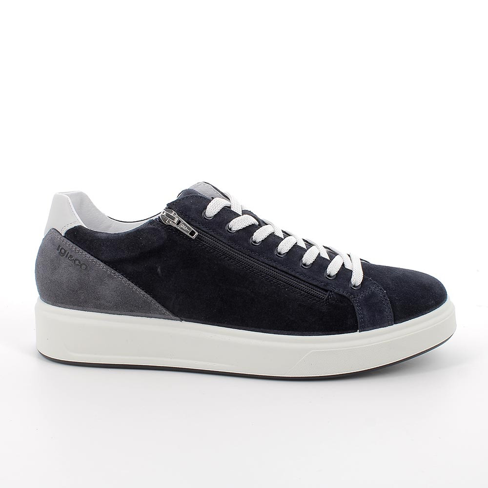 Sneakers da uomo blu con zip, Taglia 43 - IgieCo
