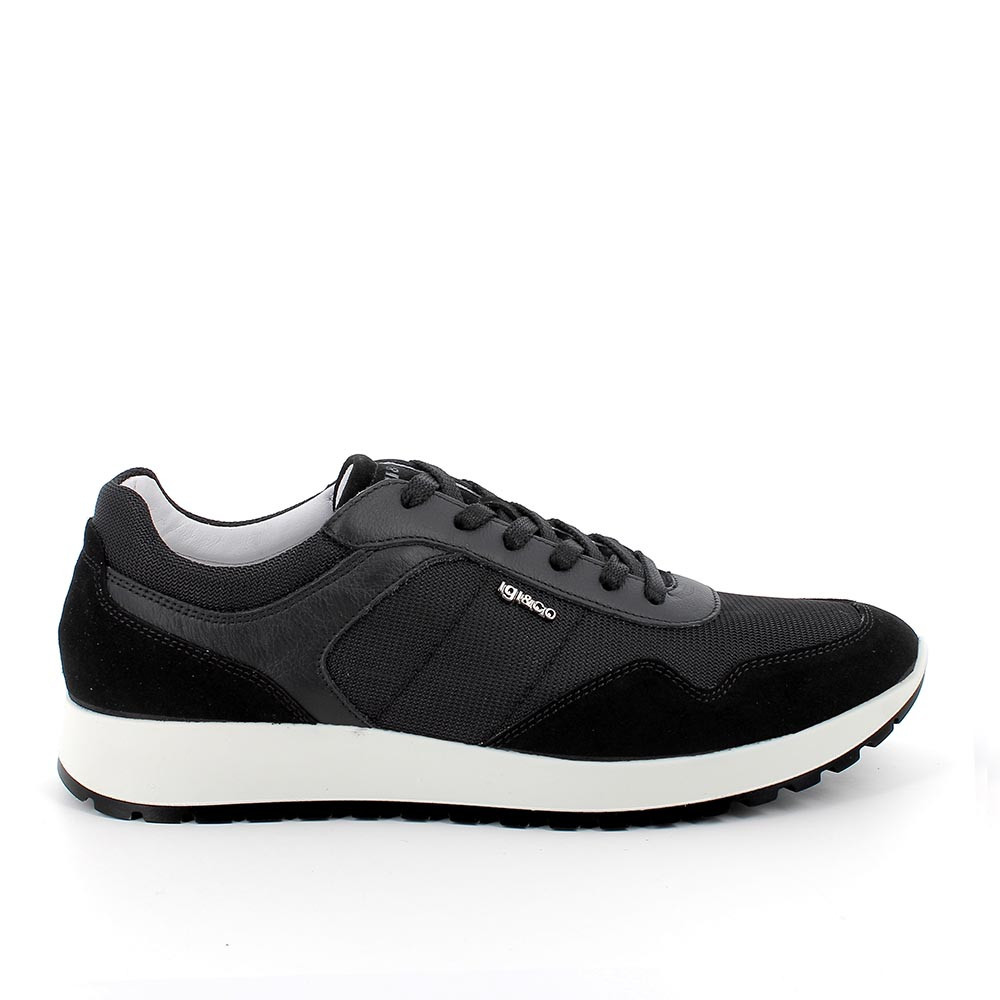 Sneakers da uomo nero con lacci, Taglia 44 - IgieCo