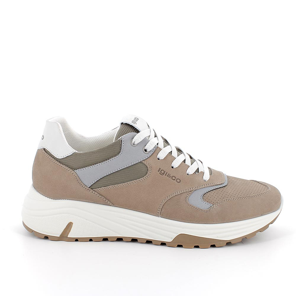 Sneakers in pelle da uomo nocciola, Taglia 39 - IgieCo