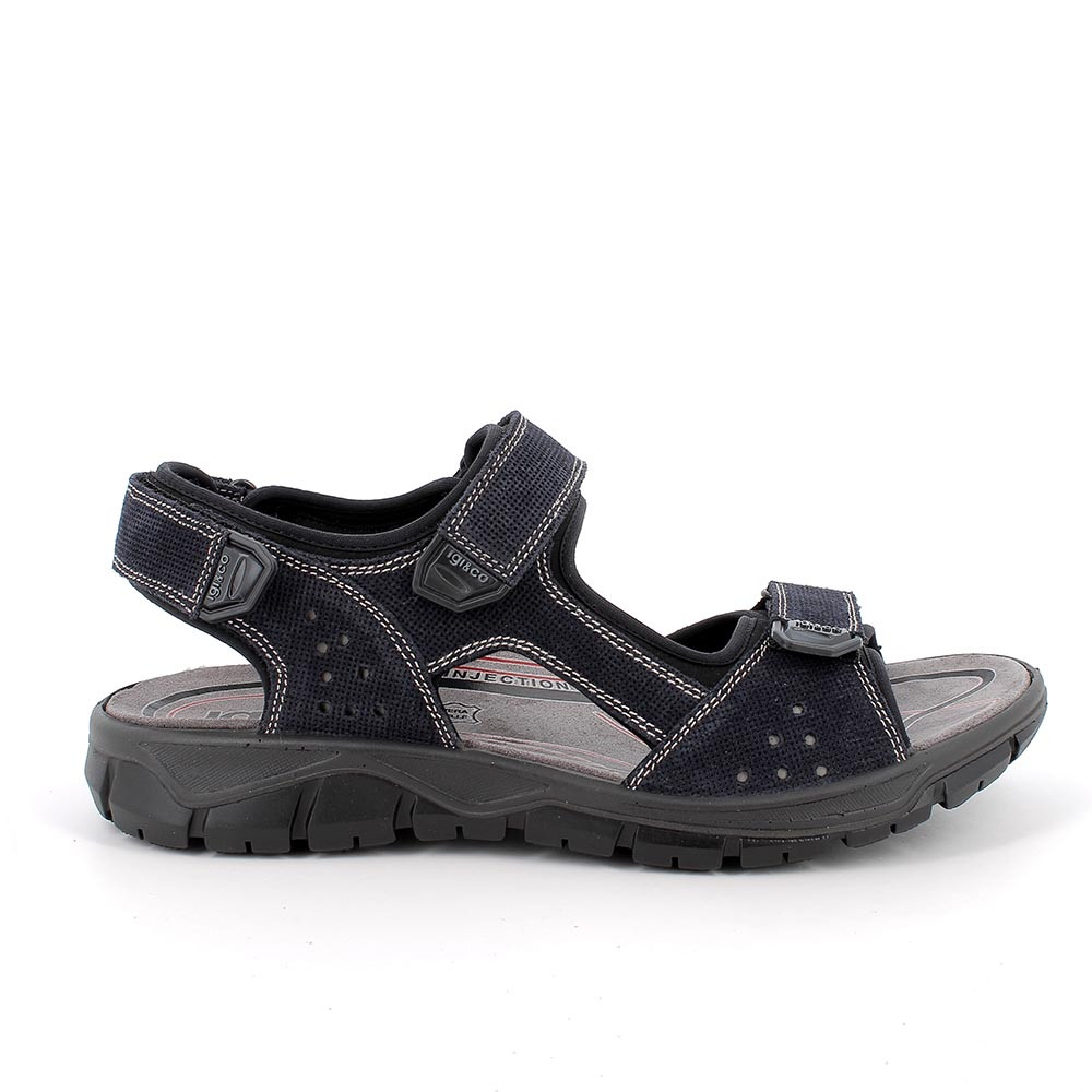 Sandali in pelle da uomo blu, Taglia 43 - IgieCo