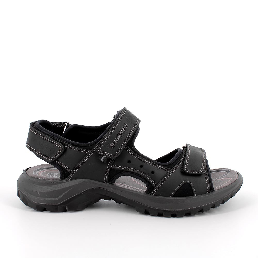 Sandali in pelle da uomo nero, Taglia 41 - IgieCo