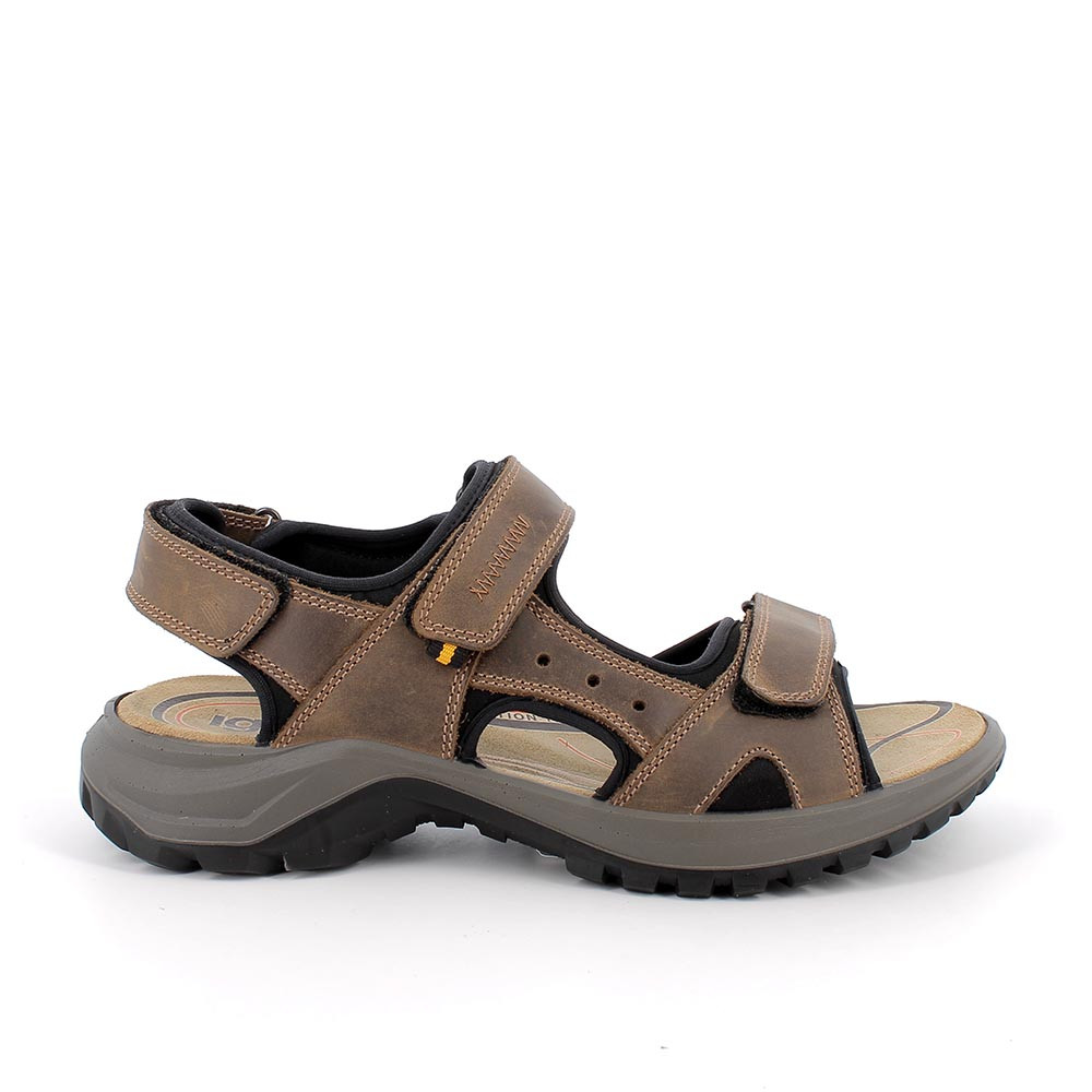 Sandali da uomo marrone con strap, Taglia 42 - IgieCo