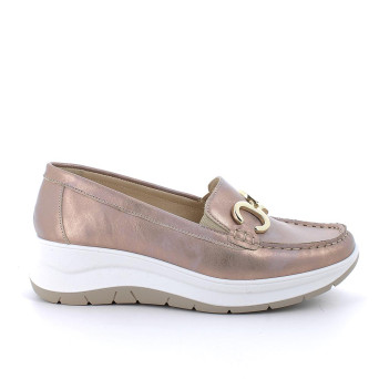 Mocassins with wedge for women pink with elastic Mocassins with wedge for women pink with elastic