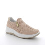 Zapatillas slip on con cuña para mujer beige con cremallera Zapatillas slip on con cuña para mujer beige con cremallera