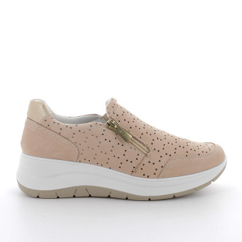DAME SLIP ON MIT KEIL BEIGE MIT ZIP DAME SLIP ON MIT KEIL BEIGE MIT ZIP