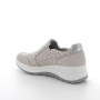 Slip on con zeppa da donna beige e grigio con zip Slip on con zeppa da donna beige e grigio con zip