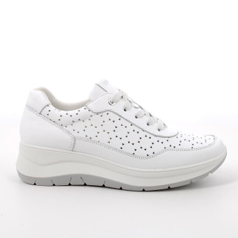 Chaussure avec coin pour femme blanc avec lacets Chaussure avec coin pour femme blanc avec lacets