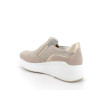 Zapatillas slip on con cuña para mujer beige y platino con cremallera Zapatillas slip on con cuña para mujer beige y platino con cremallera