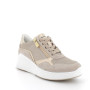 Sneakers with wedge for women beige and platinum with zip Sneakers with wedge for women beige and platinum with zip