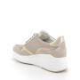 DAME SNEAKER MIT KEILABSATZ BEIGE UND PLATIN MIT ZIP DAME SNEAKER MIT KEILABSATZ BEIGE UND PLATIN MIT ZIP