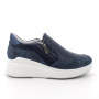 Slip on con zeppa da donna blu con zip Slip on con zeppa da donna blu con zip