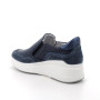 Slip on con zeppa da donna blu con zip Slip on con zeppa da donna blu con zip