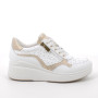 Sneakers con zeppa da donna bianco con zip Sneakers con zeppa da donna bianco con zip