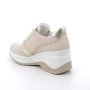 Sneakers with wedge for women beige with zip Sneakers with wedge for women beige with zip
