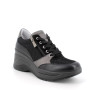 Sneakers con zeppa da donna nero con zip Sneakers con zeppa da donna nero con zip