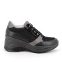 Sneakers with wedge for women black with zip Sneakers with wedge for women black with zip