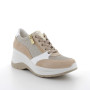 Sneakers with wedge for women beige with zip Sneakers with wedge for women beige with zip