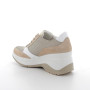Sneakers con zeppa da donna beige con zip Sneakers con zeppa da donna beige con zip