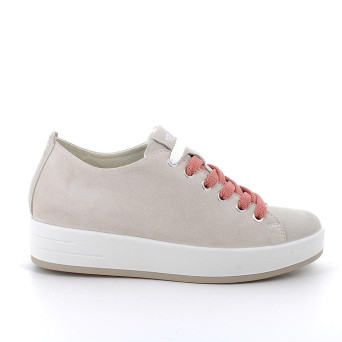Sneaker pour femme blanc et beige avec lacets Sneaker pour femme blanc et beige avec lacets