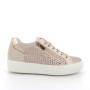 Sneakers da donna platino e beige con zip Sneakers da donna platino e beige con zip