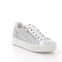Sneaker pour femme argent et blanc avec zip Sneaker pour femme argent et blanc avec zip