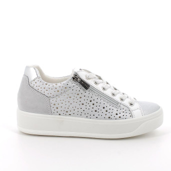 Sneakers for women silver and white with zip Sneakers for women silver and white with zip
