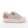 Sneakers da donna beige e rosa con zip Sneakers da donna beige e rosa con zip