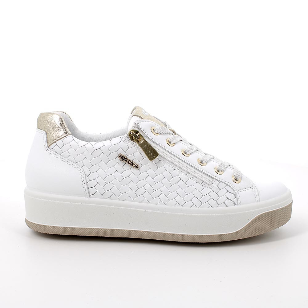 Deportivo para mujer blanco con cremallera