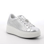 DAME SNEAKER MIT KEILABSATZ SILBER MIT SENKEL DAME SNEAKER MIT KEILABSATZ SILBER MIT SENKEL
