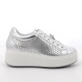 Sneakers con zeppa da donna argento con lacci Sneakers con zeppa da donna argento con lacci