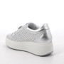 Sneakers con zeppa da donna argento con lacci Sneakers con zeppa da donna argento con lacci