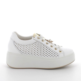 Sneaker avec coin pour femme blanc avec lacets Sneaker avec coin pour femme blanc avec lacets
