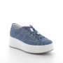 Sneakers with wedge for women sky blue and blue with laces Sneakers with wedge for women sky blue and blue with laces