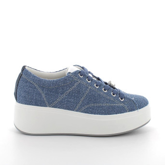 Sneaker avec coin pour femme bleu clair et bleu avec lacets Sneaker avec coin pour femme bleu clair et bleu avec lacets